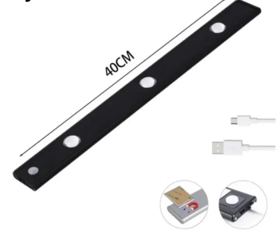 Aplik Bambu 30cm 3 Renk-Siyah Kasa-Sensörlü