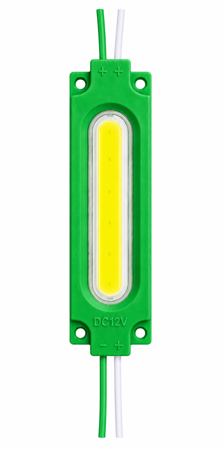 Светодиодный модуль 12V Длинный С линзой COB 2W-Зелёный