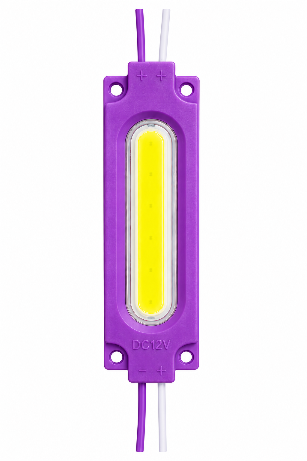 Светодиодный модуль 12V Длинный С линзой COB 2W-Фиолетовый