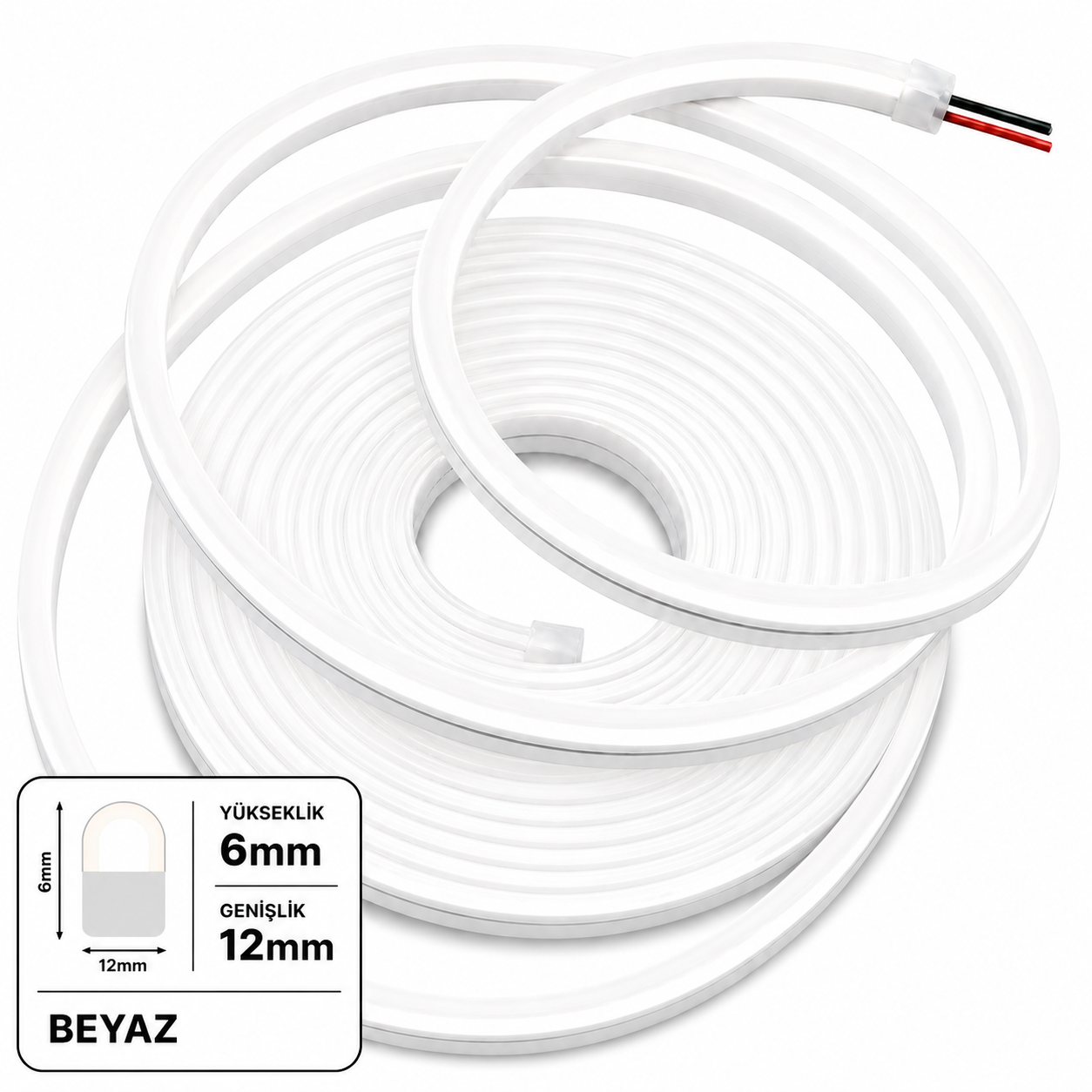 Neon Led 24V 6x12mm 5/cm Kes. PVC-5 Metre